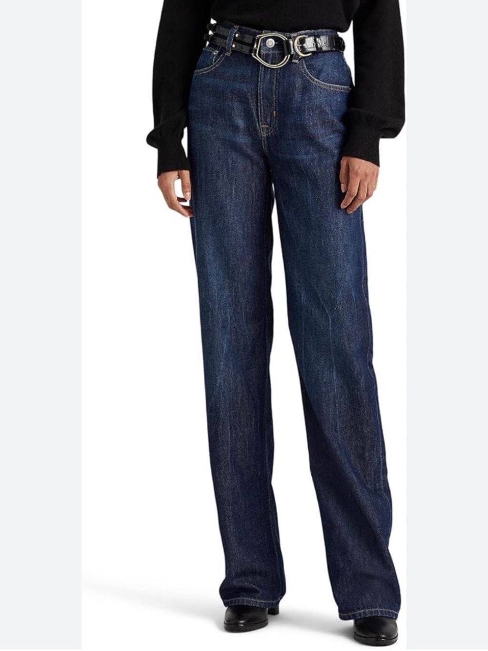 Ralph Lauren Jean Wide Leg High Rise Tall In Indigo Blue Women's Size 16